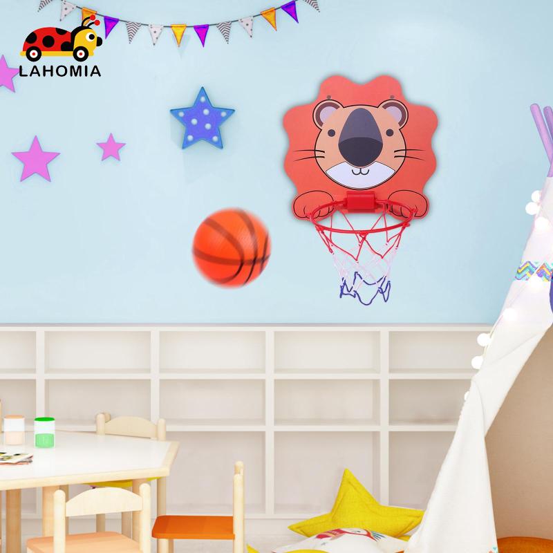 LAHOMIA Set đồ chơi bóng rổ đầy đủ thiết kế động vật hoạt hình sáng tạo đáng yêu dành cho trẻ em