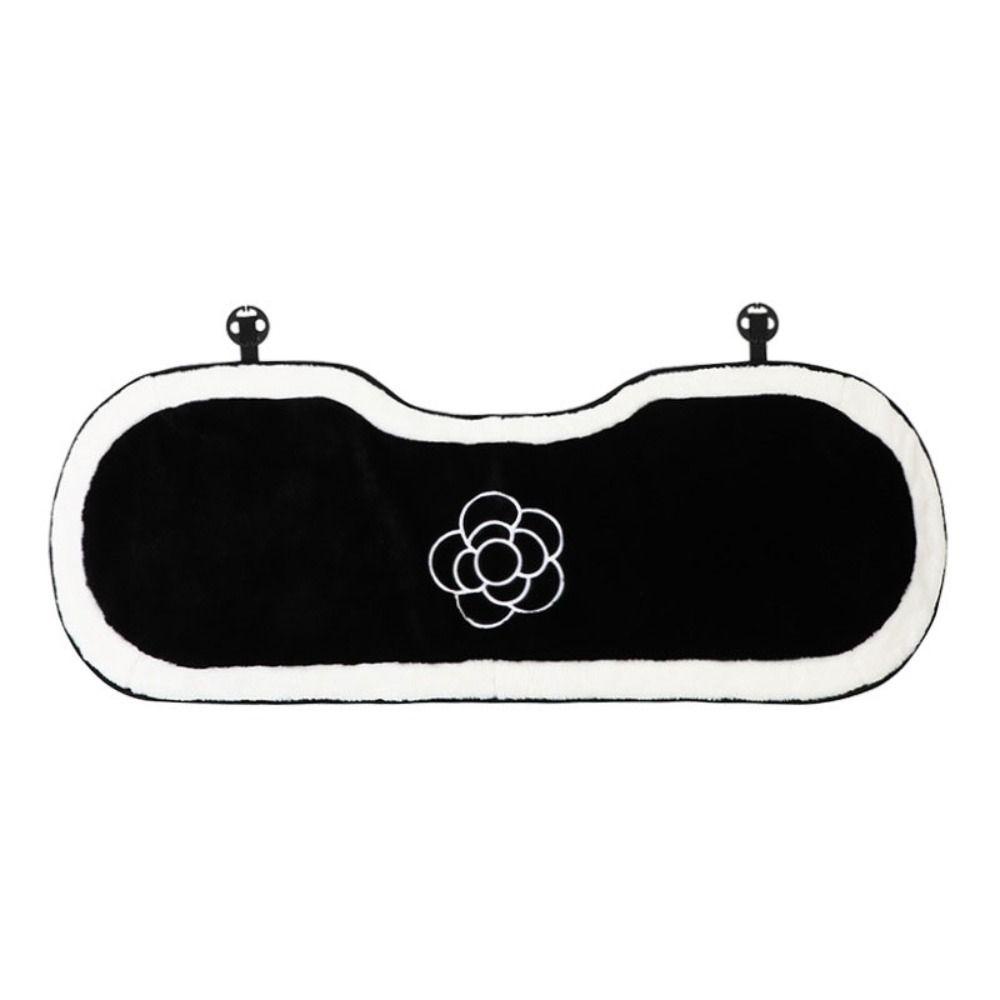 DARNELL 1 Vỏ Bọc Đệm Tựa Lưng Gắn Ghế Ngồi Xe Hơi Bằng Vải Bông Họa Tiết Hoa Trắng Đen Thoải Mái