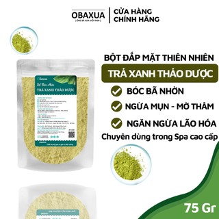 Bột trà xanh thảo dược Obaxua - Mặt nạ bột Giúp bóc bã nhờn, ngừa mụn, mờ thâm, ngăn ngừa lão hóa da