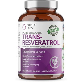 Purity Labs Pure Organic Trans-Resveratrol 1500mg - Viên hỗ trợ nội tiết tố, tim mạch, chống lão hóa