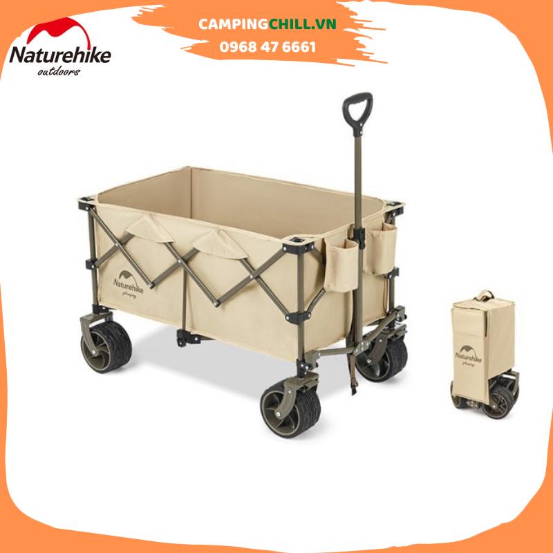 XE KÉO CẮM TRẠI, DÃ NGOẠI THỂ TÍCH LỚN GLAMPING NATUREHIKE NH20PJ005, MẶT NHÔM XE KÉO PNH22JU001