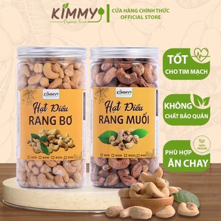 Hạt điều rang muối 500g hũ & hạt điều rang bơ 500g hũ nguyên hạt w240 loại hạt to - loại a - combo 6 - kimmy farm