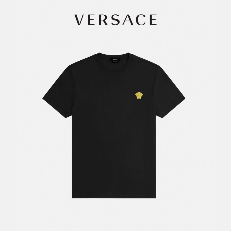 Áo Thun Cotton Ngắn Tay Logo Versace Cá Tính Dành Cho Nam