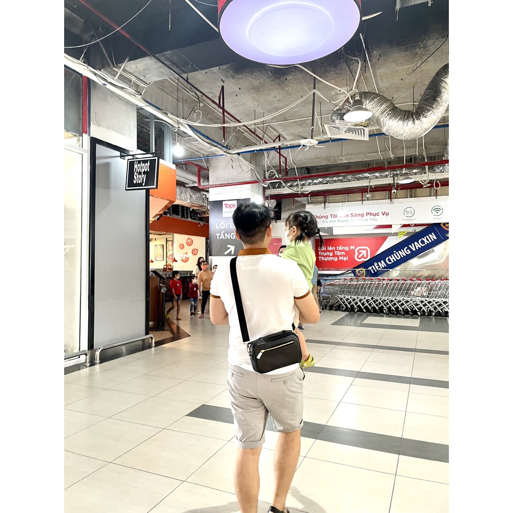 CLutch túi đeo chéo ngang da bò cao cấp