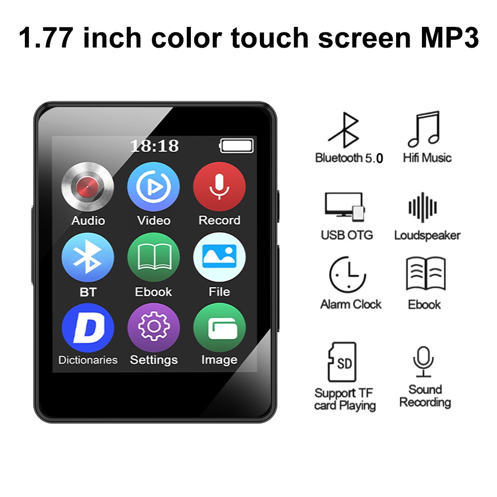 Máy nghe nhạc MP3 bluetooth VIRWIR màn hình toàn diện Mp4 cao cấp