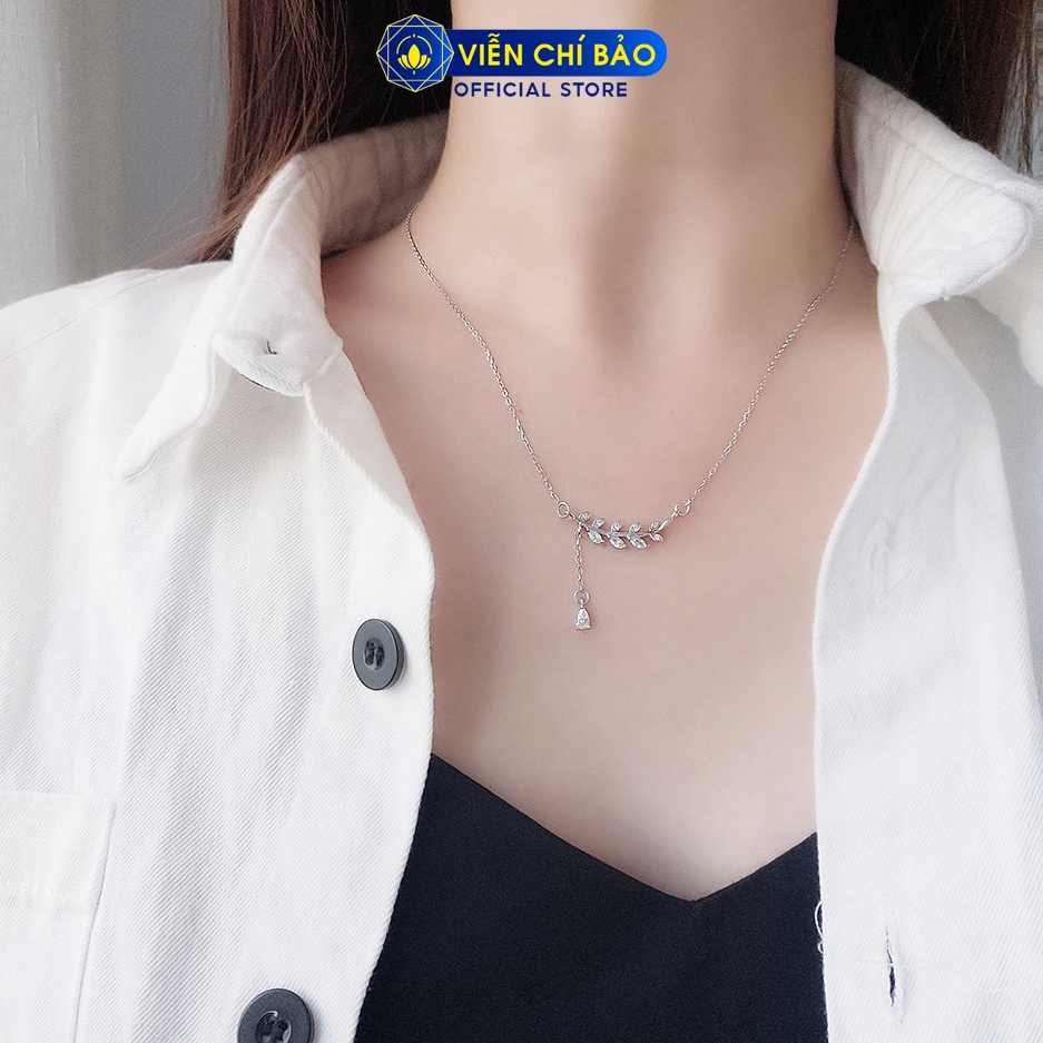 Dây chuyền bạc nữ mặt lá dương xỉ chất liệu bạc 925 thời trang phụ kiện trang sức nữ Viễn Chí Bảo D400238