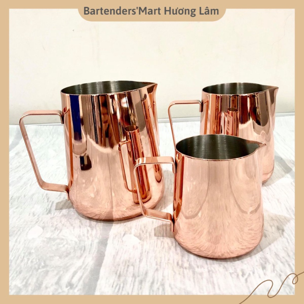 Ca Đánh Sữa Inox Mạ Màu Rose Gold 1000cc – Milk Jug