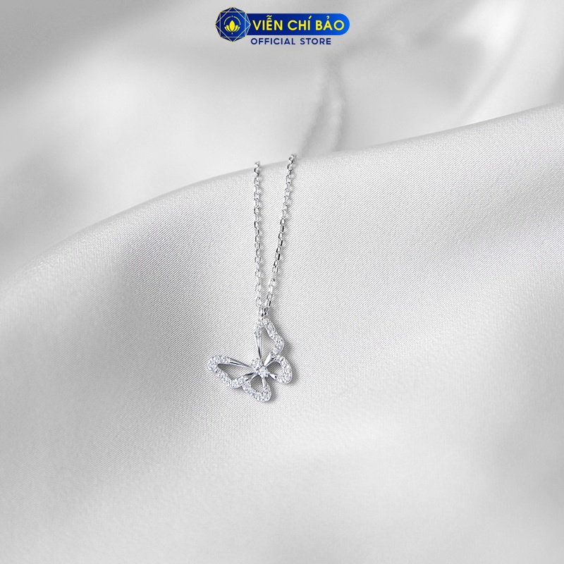Dây chuyền bạc nữ Cánh bướm đính đá chất liệu bạc 925 thời trang phụ kiện trang sức Viễn Chí Bảo D400370