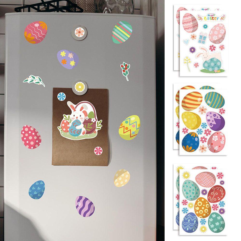 CHOOKEY Bộ 8 Sticker Trang Trí Cửa Sổ Hình Thỏ Phục Sinh Dễ Thương