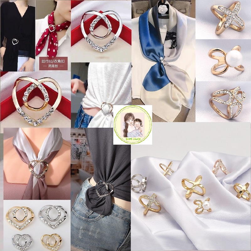 Khuy cài khăn quàng cổ, nút thắt khen lụa, thuận tiện thanh lịch cho bạn nữ