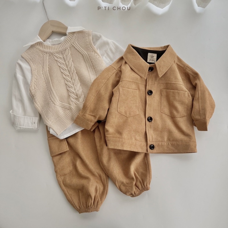 Sơmi trắng cho bé P'ti chou