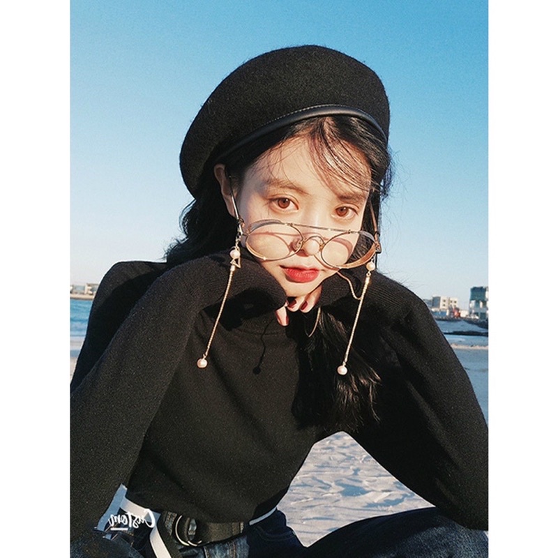 Mũ Beret màu đen nhung Phong Cách Hàn quốc, thời trang thu đông cho nữ 🌸