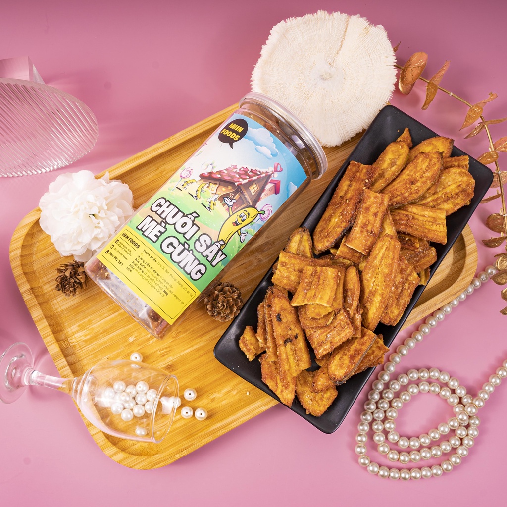 Combo 4 hộp củ quả sấy - Trái cây sấy thập cẩm + Mít thái sấy giòn +Chuối sấy mè gừng + Khoai cọng sấy mix 3 vị
