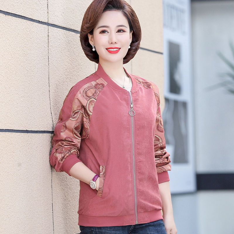 Áo khoác mùa thu của mẹ phần ngắn của phụ nữ 20 áo khoác mỏng mới của phụ nữ trung niên 50 tuổi xuân thu