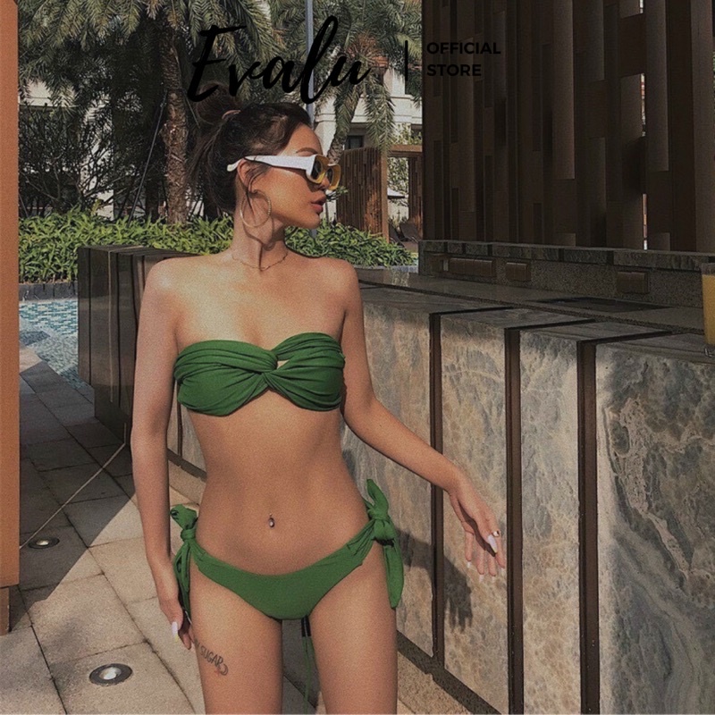 Set bikini 2 mảnh xanh