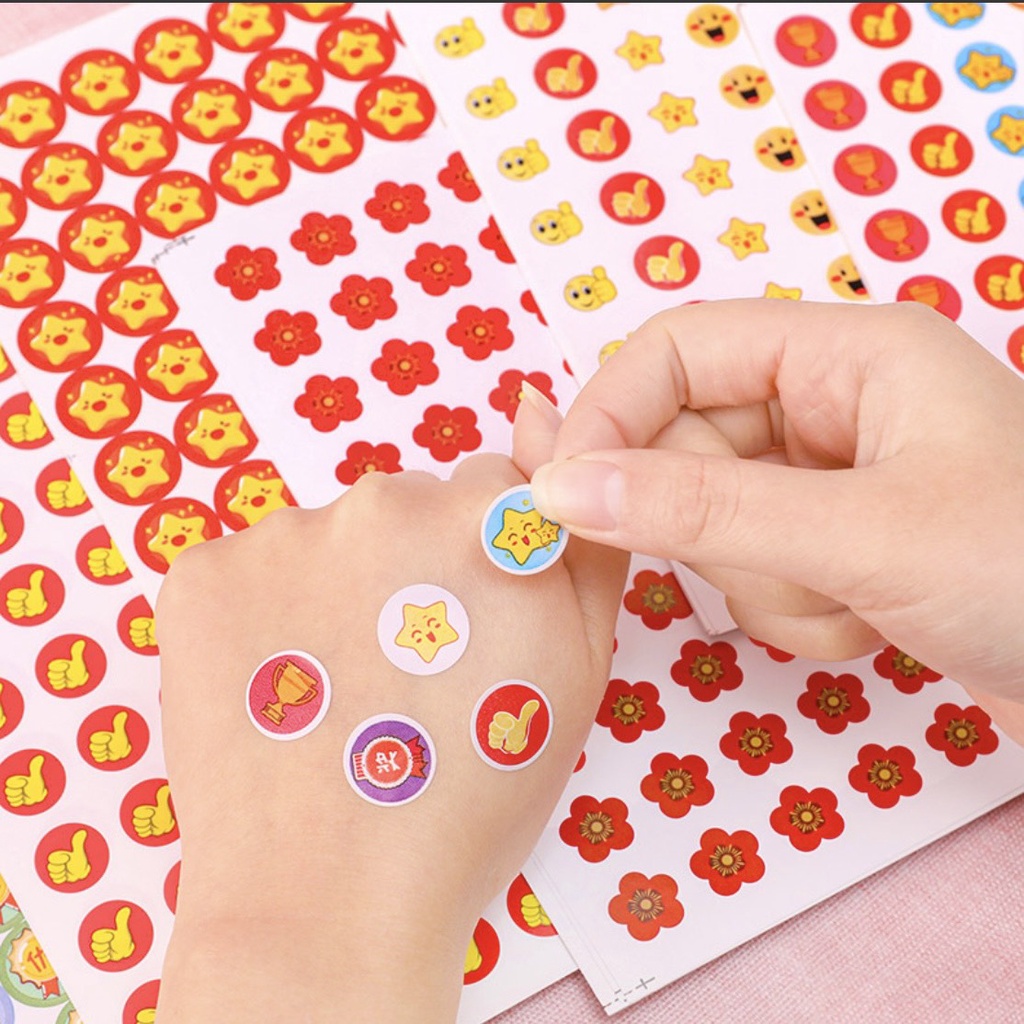 Set 10 tấm gồm rất nhiều hình stiker, Bộ hình dán khen thưởng, trang trí
