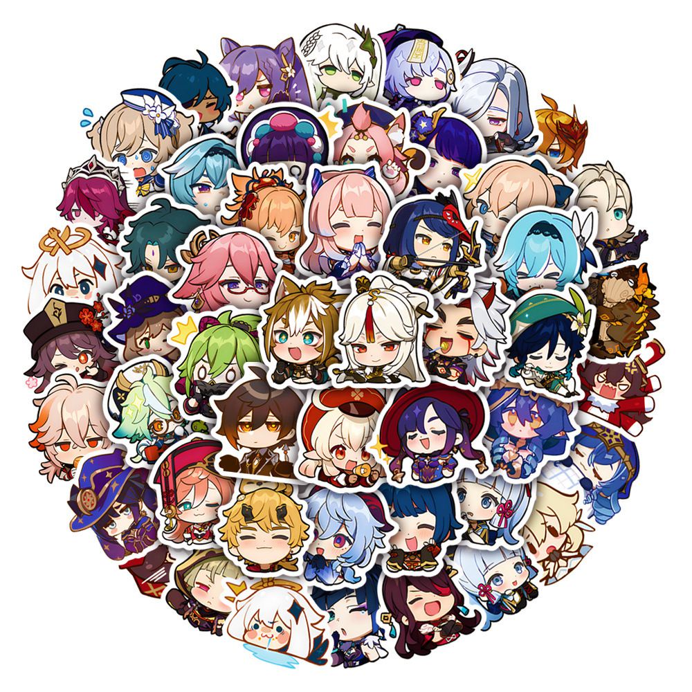 Cute Anime Game Genshin Impact Stickers Decal Luggage Laptop Motorcycle Car Graffiti Waterproof Sticker Kids Toy