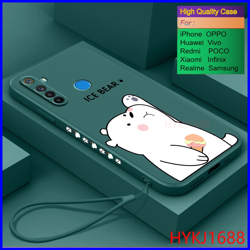 Ốp lưng Realme 5i ốp lưng Realme 5 Pro ốp lưng Realme 6i Ốp Điện Thoại tpu Silicon Hình Gấu Và Mũ Thời Trang Cho Realme 5 5i C3 5S 6i 5Pro Pro HBX
