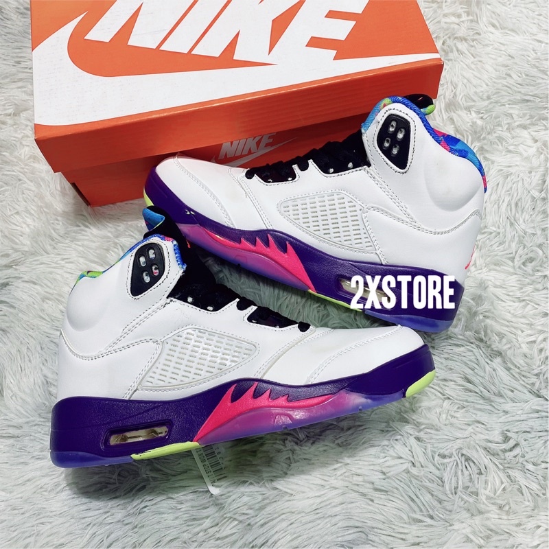 Giầy nam cao cổ JD5 trắng tím cao cấp Fullbox