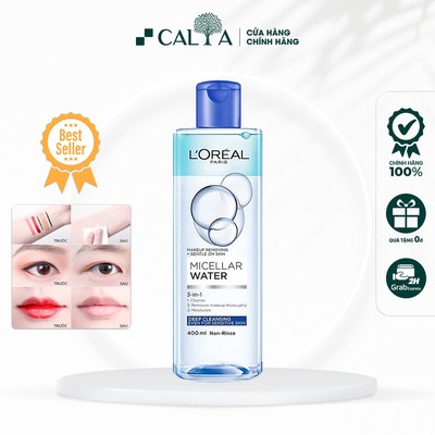 Nước Tẩy Trang L'Oreal Làm Sạch Sâu, Dưỡng Ẩm, Nắp Xanh Đậm - Loreal 3-in-1 Micellar Water Deep Cleansing Even 400ml