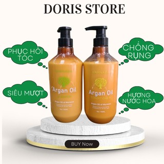 Cặp dầu gội xả BARNABA Argan Oil ngăn rụng tóc phục hổi hư tổn 750ml x2 | Bộ dầu gội xả BARNABA Argan Oil chính hãng
