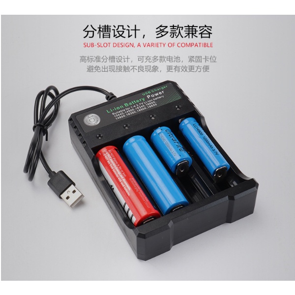 Bộ Sạc Usb Tự Ngắt Báo Đèn Xanh Đỏ Dùng Cho Pin 10440 14500 16340 16650 14650 18350 18500 18650