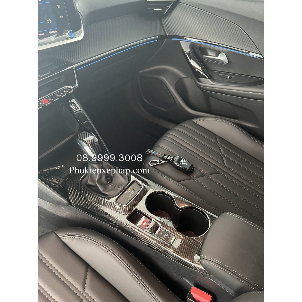 Ốp nội thất peugeot 2008 carbon filber 13 chi tiết, combo ốp full nội thất xe peugeot 2008 new