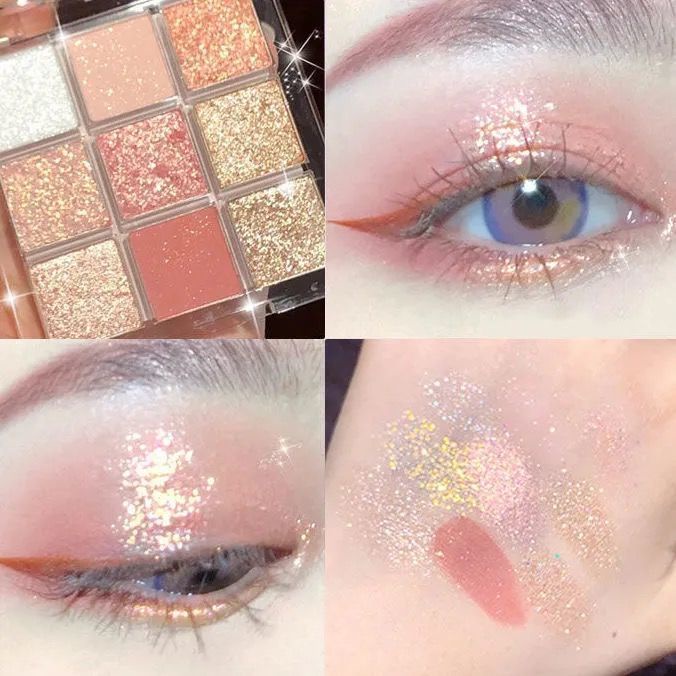 Bảng Phấn Mắt 9 Màu Sắc Tông Lì / Lấp Lánh Chống Thấm Nước