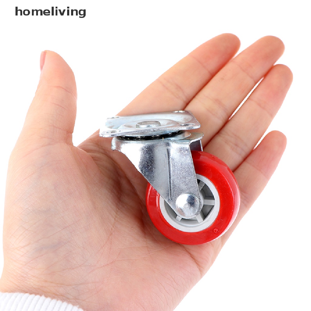 Bộ 4 Bánh Xe Cao Su Màu Đỏ 1.5inch Chuyên Dùng Cho Nội Thất
