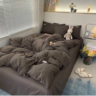 Bộ chăn ga 4 món cotton đũi