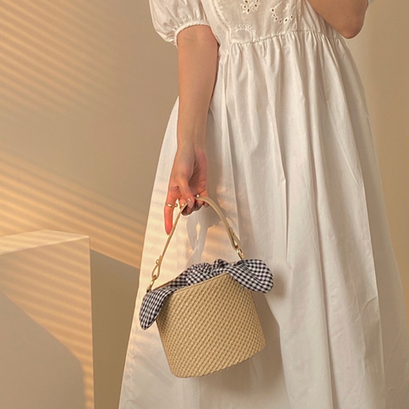 Túi Cói Đeo Chéo Phong Cách Phương Tây Thời Trang Cho Nữ