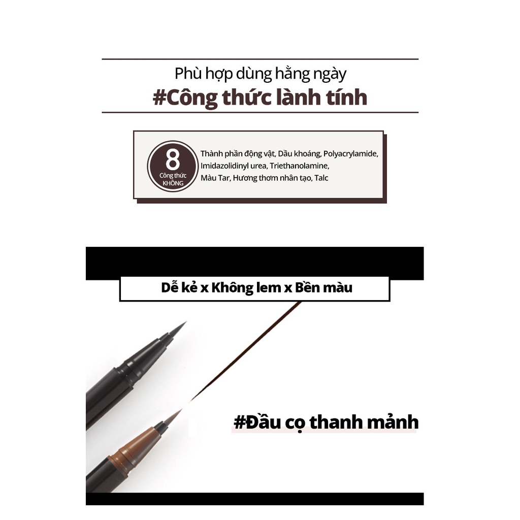 Bút Dạ Kẻ Mắt Nước Lâu Trôi, Bền Màu, Chống Thấm Nước Innisfree Hàn Quốc Powerproof Brush Liner 0.6gr