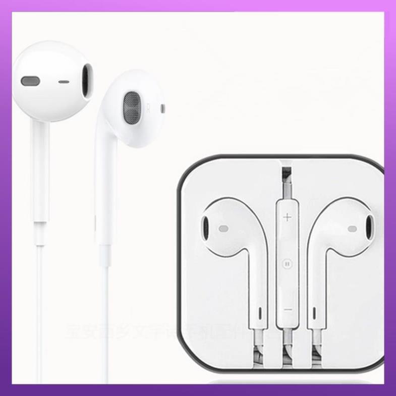Tai nghe có dây Basic chân tròn Jack 3.5mm tích hợp Mic và nút chỉnh Volume cho iOS & Android màu Trắng