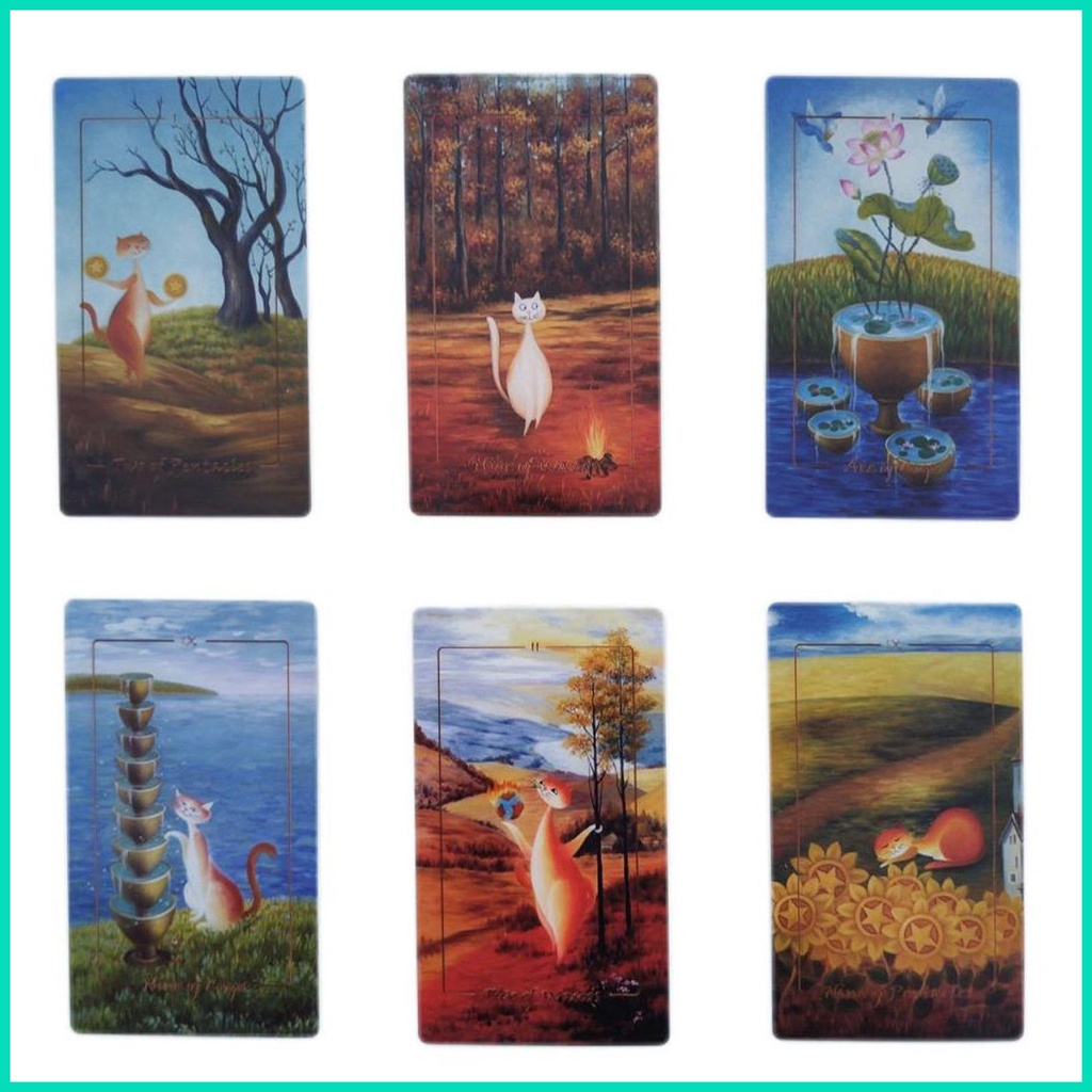Bộ Bài tarot the feline rider Phiên Bản Tiếng Anh Vui Nhộn 78 Lá