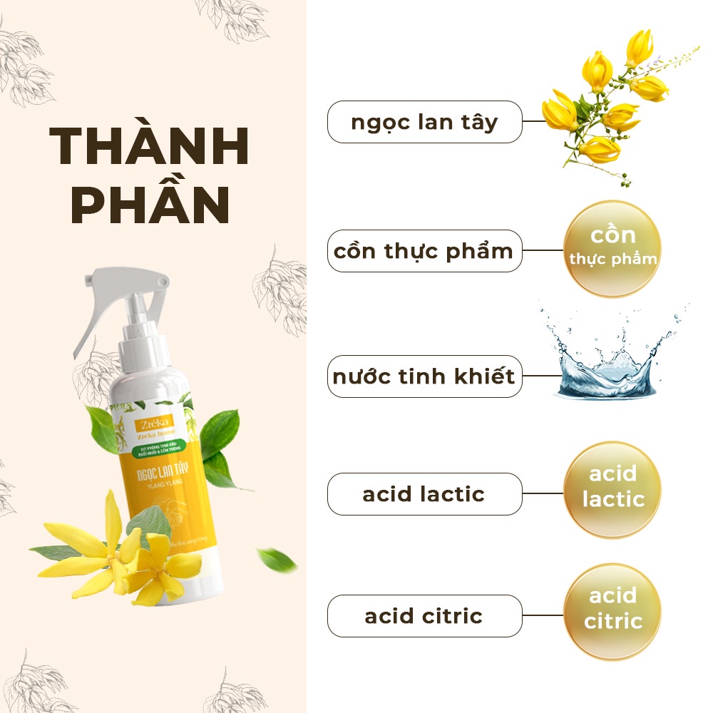 Bình Xịt Tinh Dầu ZREKA Thơm Phòng Xua Đuổi Muỗi Và Côn Trùng , Chiết Xuất Thảo Mộc An Toàn Sức Khỏe Gia Đình