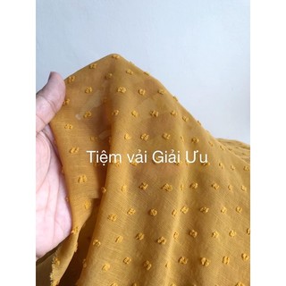 Vải Voan gân vàng hạt nổi - khổ 1,5m