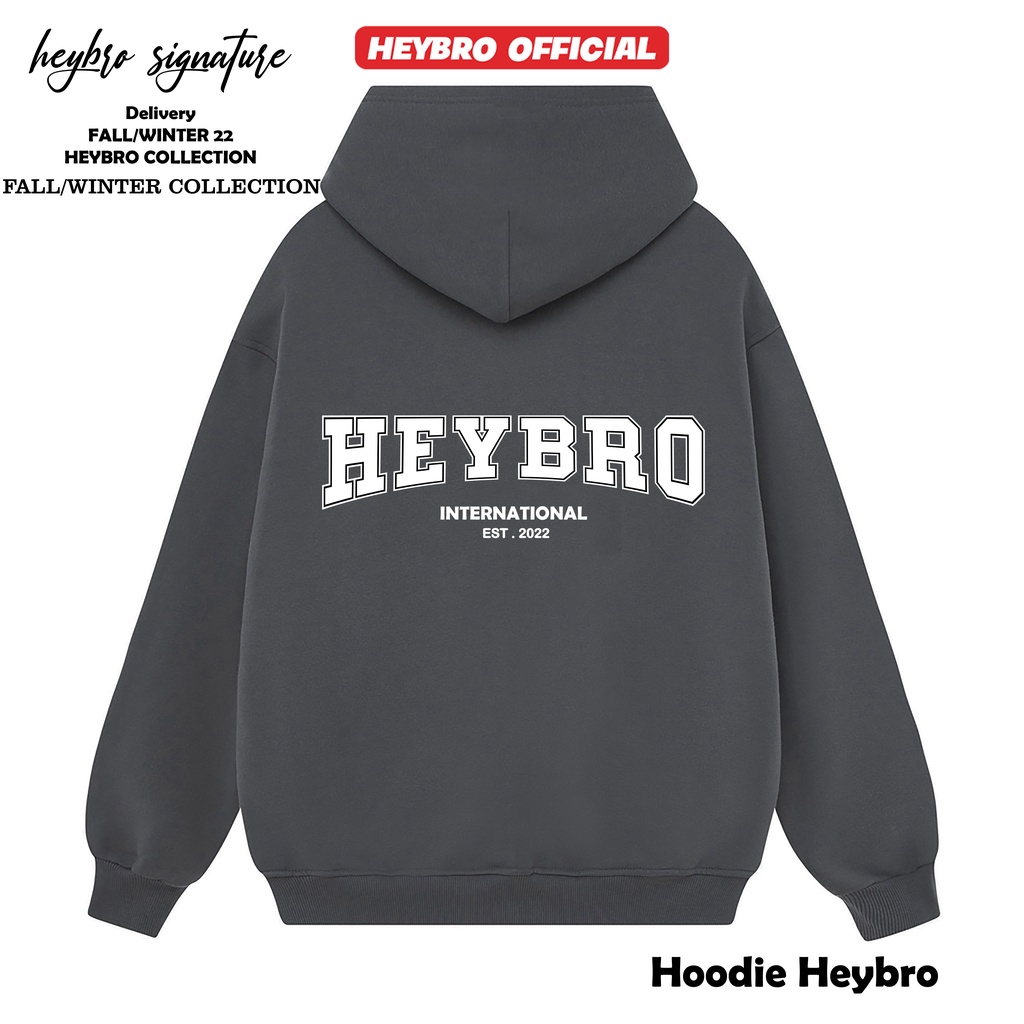 Áo hoodie nam nữ / Hoodie Unisex nỉ bông cotton local brand HEYBRO HD6