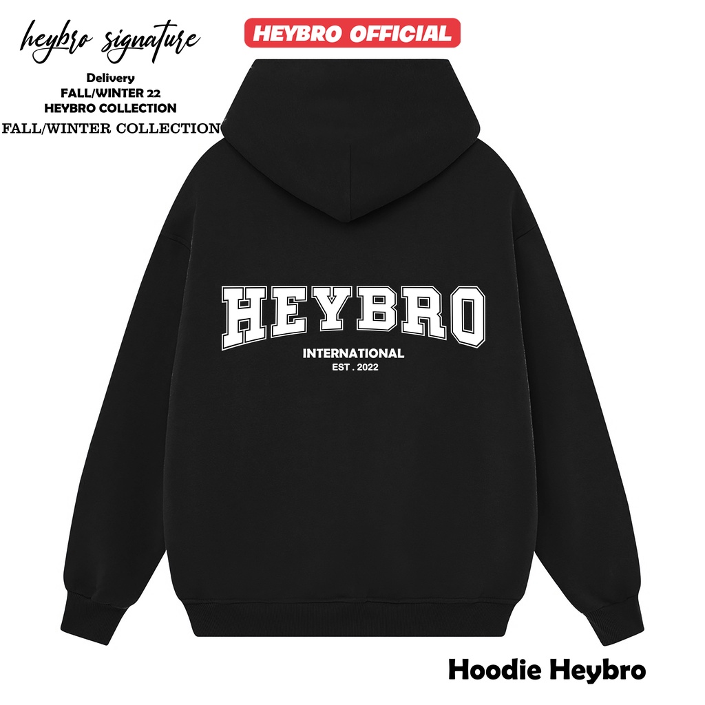 Áo hoodie nam nữ / Hoodie Unisex nỉ bông cotton local brand HEYBRO HD6