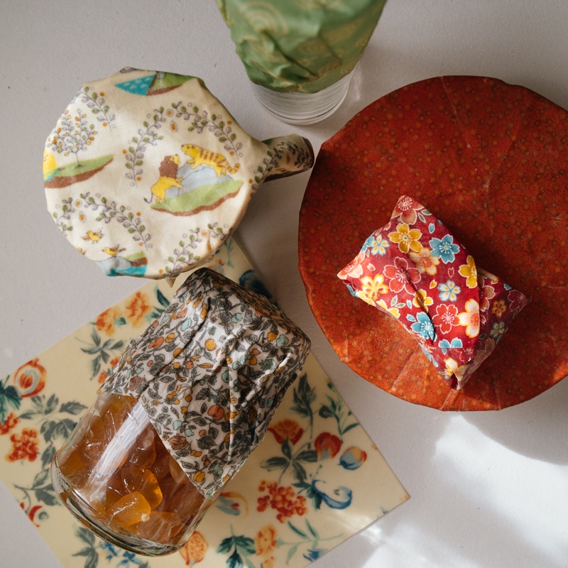 Vải Sáp Ong Họa Tiết Hình Học Tròn - Thay Thế Màng Bọc Nilon Bảo Vệ Môi Trường