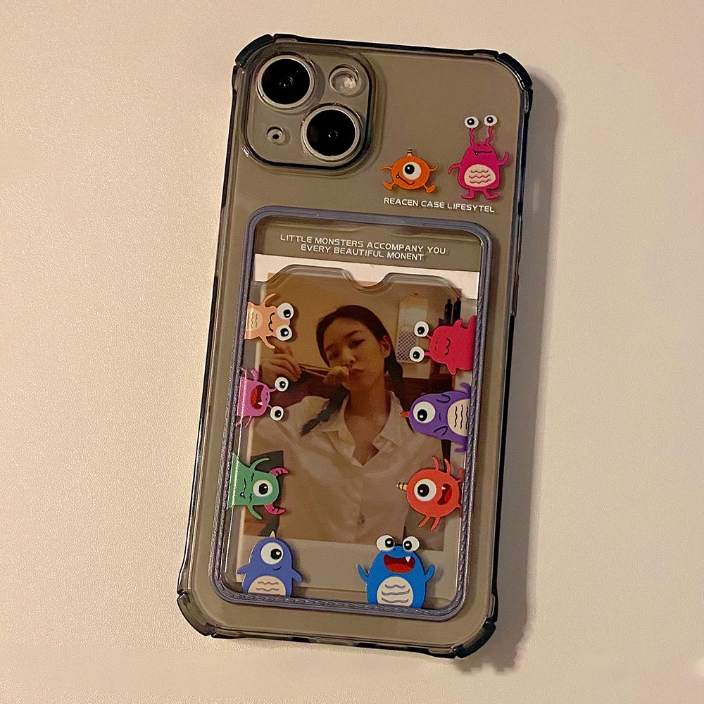 Ốp Điện Thoại TPU Mềm Trong Suốt In Hình Quái Vật Dễ Thương Chống Dấu Vân Tay Cho IPhone 11 12 13 14 Pro Max 14 Plus