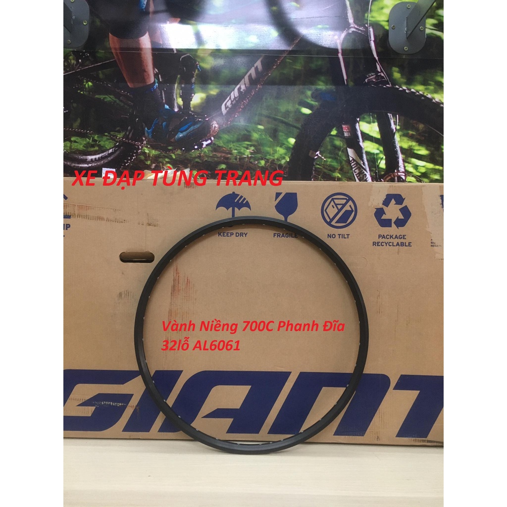 Vành / Niềng Xe Đạp 700C Phanh Đĩa 32 lỗ khuyên tán Nhôm 6061.