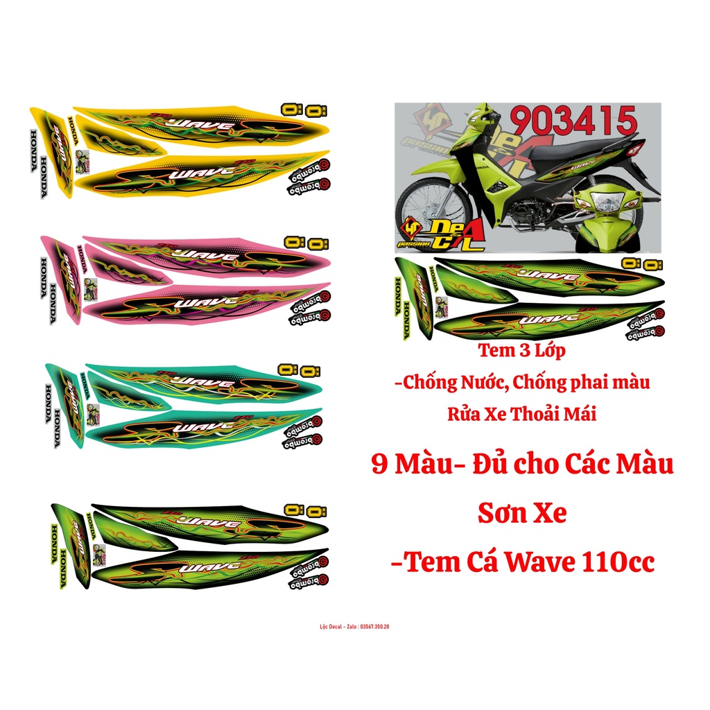 [TOP 1] Tem Rời Wave 110cc Dán Xe 110cc Cá Full Màu  (2017-2021)-Ảnh Thật -#Temxemay#Decal #Wave #Wave110 #Wave110cc