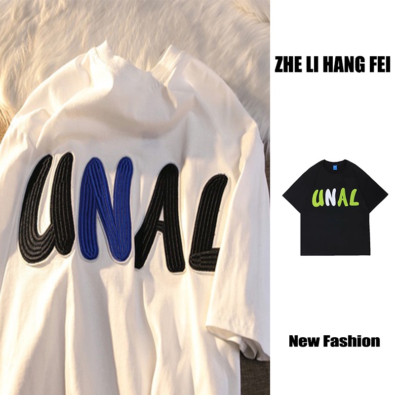 Áo thun ZHELIHANGFEI ngắn tay thêu chữ cá tính thời trang