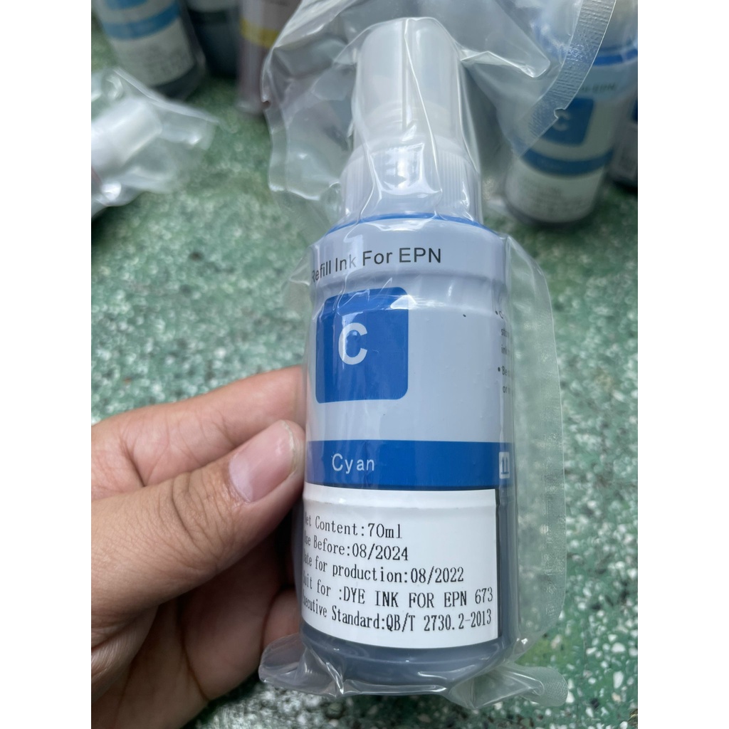 Giá xưởng- Mực in Epson 673 CY  cho máy Epson L1800 L805 L1390 L1400 L1430- Mực in nhập khẩu, chất lượng cao!!