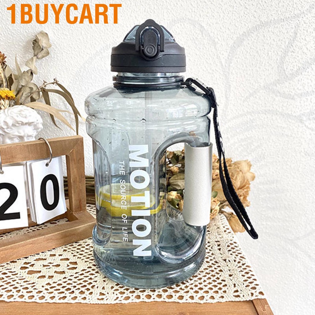 1buycart 1500ml Large Capacity Sports Water Bottle Portable Scale Marking Poping Cover Straw Cup Outdoor Fitness Storage