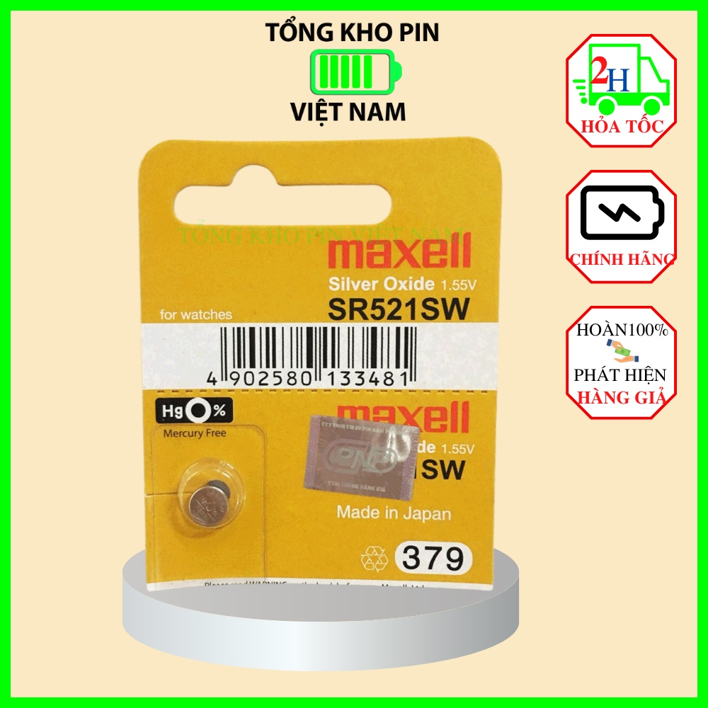 Pin Đồng Hồ Maxell SR521SW/379 chính hãng lưu trữ và dùng lâu hơn các loại pin thông thường.
