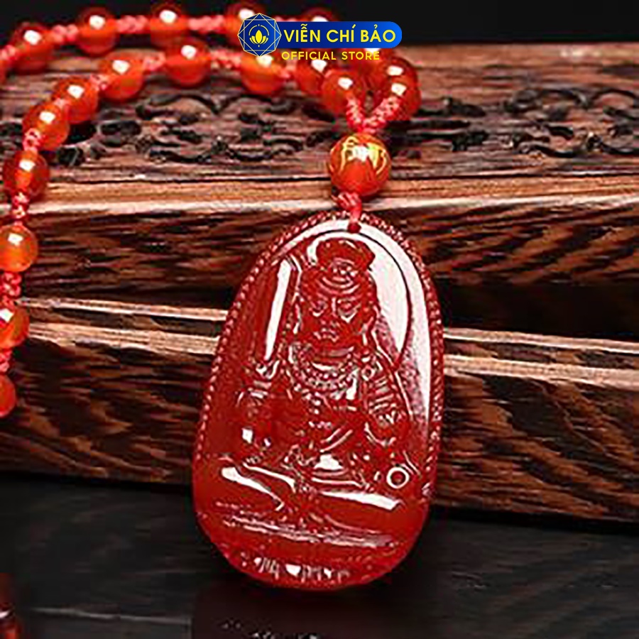 Mặt dây chuyền đá phong thủy Bất Động Minh Vương đỏ thời trang phụ kiện trang sức Viễn Chí Bảo M200134