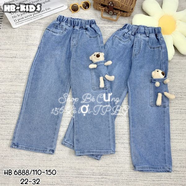 quần bò ống xuông bé gái size đại