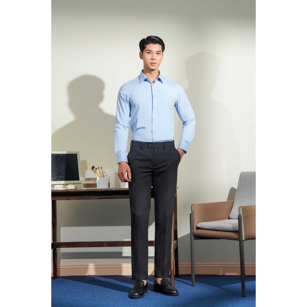 Quần âu công sở nam cao cấp Phan Nguyễn thiết kế đứng form, hiện đại, dáng slim fit ôm vừa, bền màu, chống nhăn QVL.709