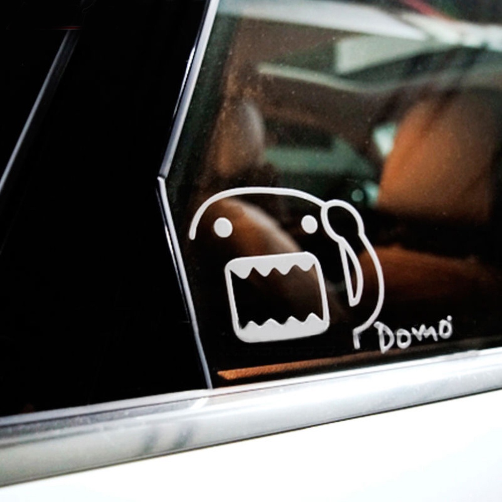 Domo-kun Phim hoạt hình dễ thương Xe máy Thân xe Motocross Kính chắn gió Dán JDM Phong cách Cửa sổ kính chắn gió Cửa trang trí Decal